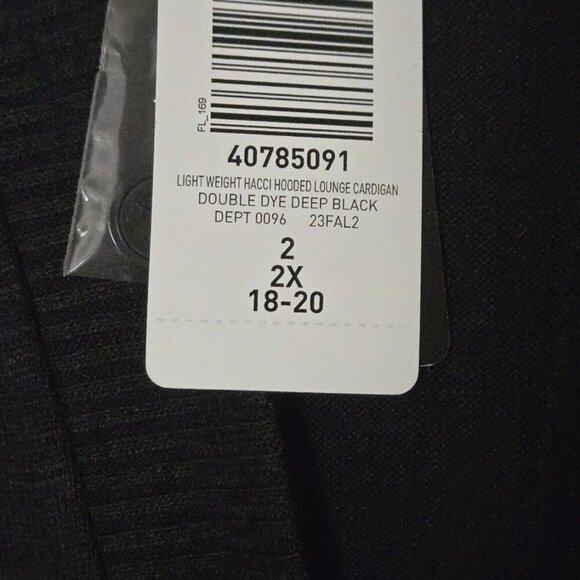 Torrid Light Weight Hacci Hooded Lounge black Cardigan - Picture 5 of 10